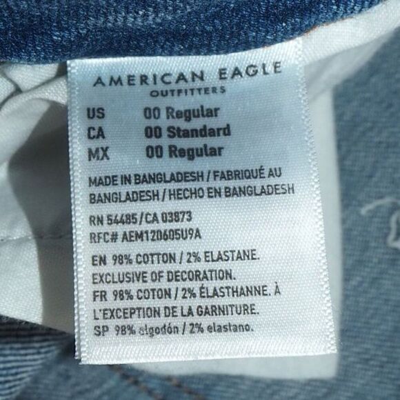 American Eagle Super Stretch Distressed Jeggings Medium Wash Juniors 00 - Picture 5 of 11